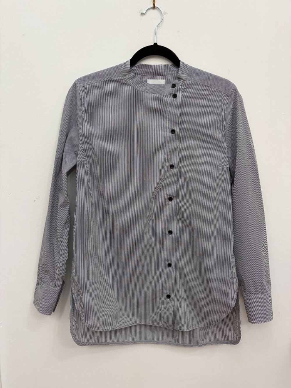 Rue Blanche Striped Asymmetrical Button Down